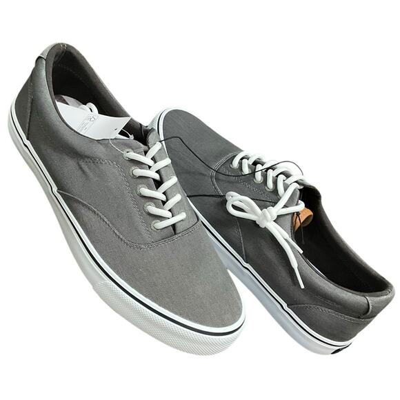 IZOD Men's Canvas Memory Foam Sneakers Grey Size 10.5 NIB - Picture 4 of 16